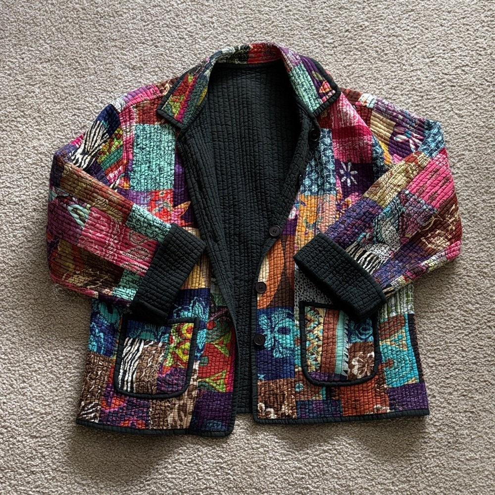Silver Stream Cotton Colorful Patchwork Jacket size M\L